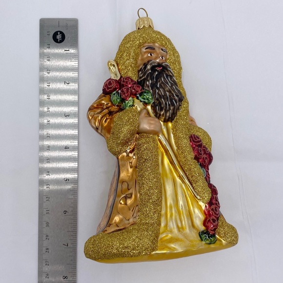 Santa Claus African American Glass Santa Christmas Ornament - Picture 8 of 11